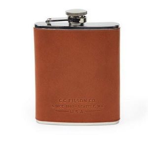 Filson leather wrapped flask